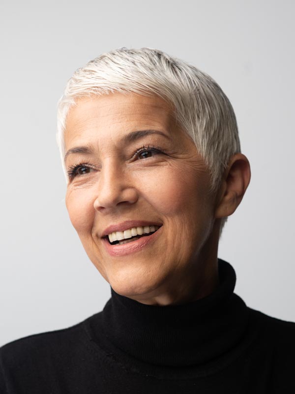 smiling middle aged woman